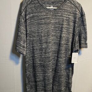 Champion Men's Black and Gray Short Sleeve Tee